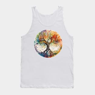 Tree of Life Elemental Magic Spiritual Watercolor Art Tank Top